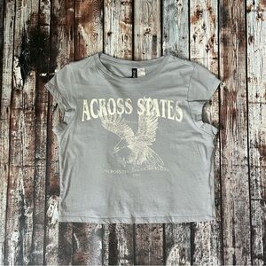 H&M Gray Graphic Tank Tee Eagle Print
